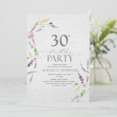 Elegant Wilde Waterverf Floral 30th Birthday Kaart (Staand voorkant)