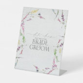 Elegant Wilde Waterverf Floral Date Ideeën Reclamebord Met Voetstuk (Voorkant)