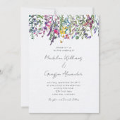 Elegant Wilde Waterverf Floral Uitnodiging (Voorkant)