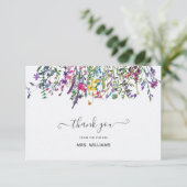 Elegant Wilde Waterverf Florence Vrijgezellenfeest Bedankkaart (Staand voorkant)