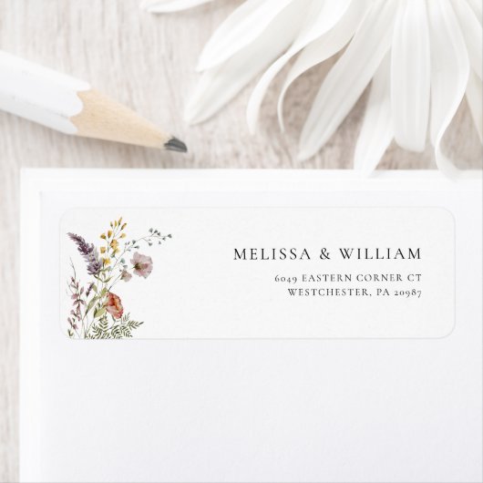 Elegant Wilde Waterverf Return Address Etiket (Insitu)