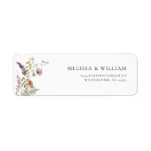Elegant Wilde Waterverf Return Address Etiket (Voorkant)
