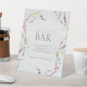 Elegant Wilde Waterverf Shower Bouquet Bar Reclamebord Met Voetstuk (Insitu)