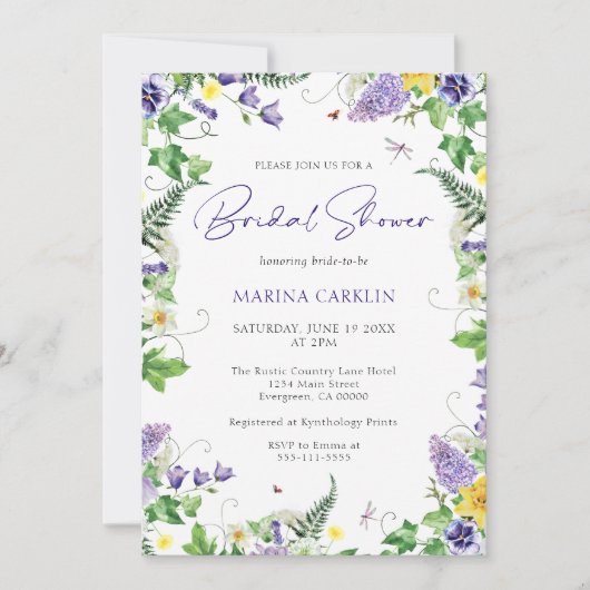 Elegant Wilde Waterverf Vrijgezellenfeest Kaart (Voorkant)