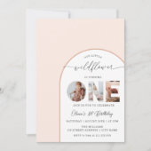 Elegant Wildflower 1st Birthday Photo Kaart (Voorkant)