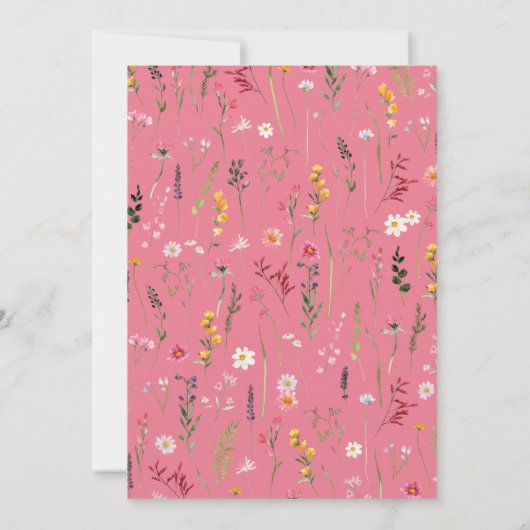 Elegant Wildflower 2025 Afstudeerfeest Kaart (Achterkant)