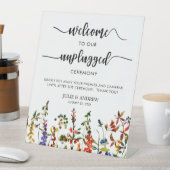 Elegant Wildflower 2 onplugging bruiloft ceremonie Reclamebord Met Voetstuk (Insitu)