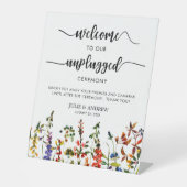 Elegant Wildflower 2 onplugging bruiloft ceremonie Reclamebord Met Voetstuk (Voorkant)