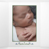 Elegant Wildflower, 3 Foto Collage Baby Birth Drieluik Aankondiging (Binnenkant midden)