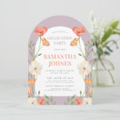 Elegant Wildflower Afstudeerfeest Kaart (Staand voorkant)