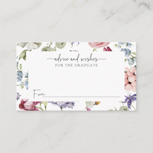 Elegant Wildflower Afstuderen Advies Kaarten (Voorkant)