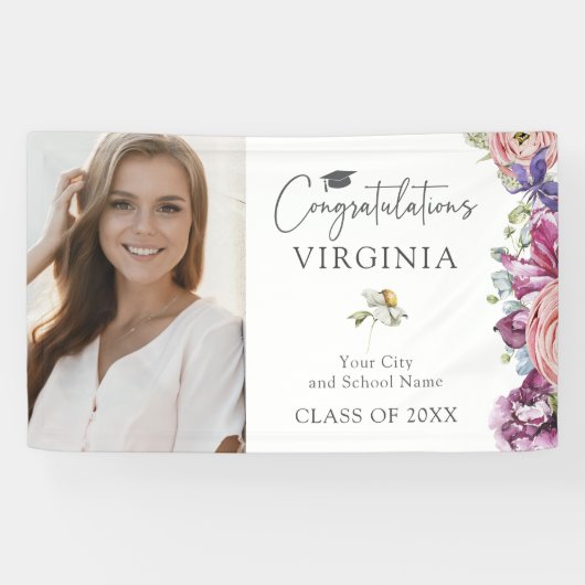 Elegant Wildflower Afstuderen Banner (Horizontaal)