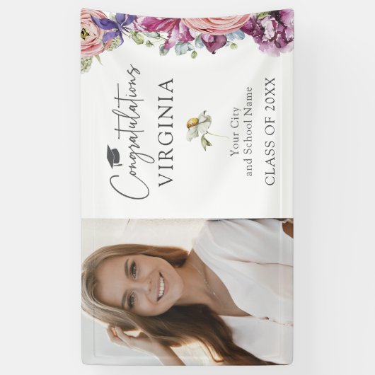 Elegant Wildflower Afstuderen Banner (Verticaal)