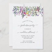 Elegant Wildflower Afstuderen Kaart (Voorkant)