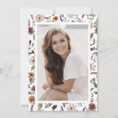 Elegant Wildflower Afstuderen Kaart (Achterkant)