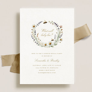 Elegant Wildflower Baby Gender Reveal Party Kaart
