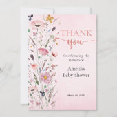 Elegant Wildflower Baby shower Bedankkaart (Voorkant)