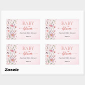 Elegant Wildflower Baby shower Bedankt Rechthoekige Sticker (Vel)