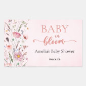 Elegant Wildflower Baby shower Bedankt Rechthoekige Sticker (Voorkant)