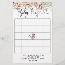 Elegant Wildflower Baby shower Bingo Game