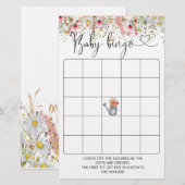 Elegant Wildflower Baby shower Bingo Game (Voorkant / Achterkant)