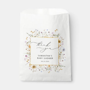 Elegant Wildflower Baby shower Dank je wel Bedankzakje