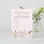 Elegant Wildflower Baby shower Gissen Game Kaart (Staand voorkant)