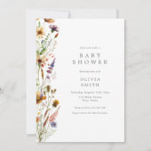 Elegant Wildflower Baby shower Kaart (Voorkant)