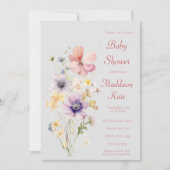 Elegant Wildflower Baby shower Kaart (Voorkant)