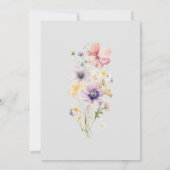 Elegant Wildflower Baby shower Kaart (Achterkant)