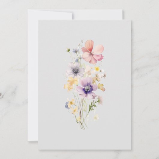 Elegant Wildflower Baby shower Kaart (Achterkant)