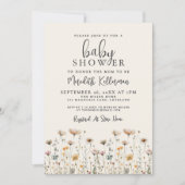 Elegant Wildflower Baby Shower Kaart (Voorkant)