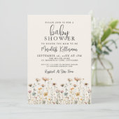 Elegant Wildflower Baby Shower Kaart (Staand voorkant)