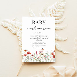 Elegant Wildflower Baby shower Kaart