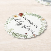 Elegant Wildflower Baby shower Kartonnen Onderzetters (Gekanteld)