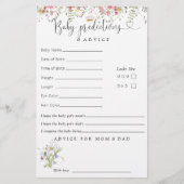 Elegant Wildflower Baby shower Prediction Advice (Voorkant)