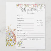 Elegant Wildflower Baby shower Prediction Advice (Voorkant / Achterkant)