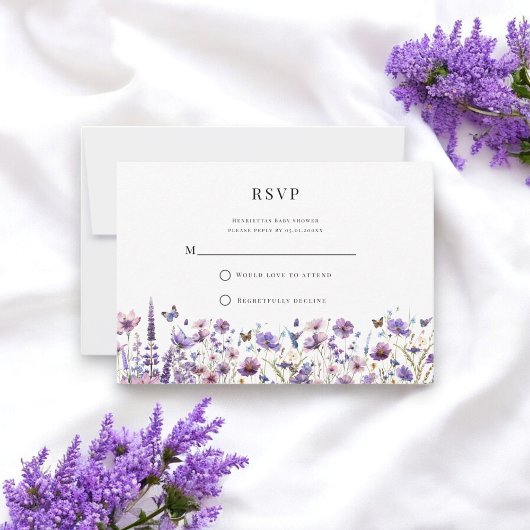 Elegant wildflower baby shower RSVP