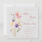Elegant Wildflower Baby shower Save The Date (Voorkant)