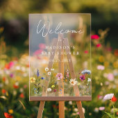 Elegant Wildflower Baby shower Welkom Acryl Bord