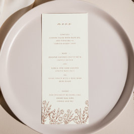 Elegant Wildflower Beige Bruiloft Diner Menu