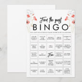 Elegant Wildflower Bingo Game Kaart (Voorkant / Achterkant)