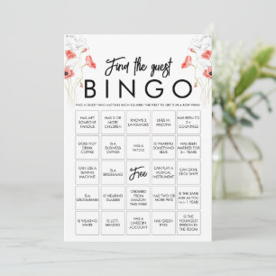 Elegant Wildflower Bingo Game Kaart