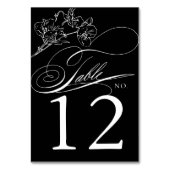 Elegant Wildflower Black and White Wedding Kaart (Achterkant)