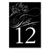 Elegant Wildflower Black and White Wedding Kaart (Voorkant)