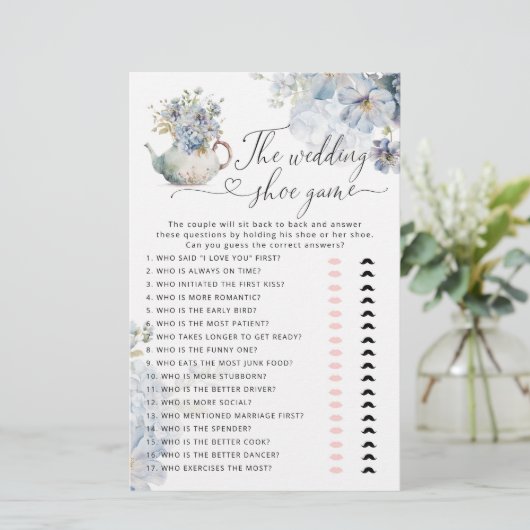 Elegant Wildflower blauw De bruiloft schoen spel (Staand voorkant)