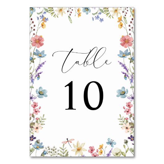 Elegant Wildflower Bloom Script Bruiloft Kaart (Achterkant)