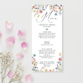 Elegant Wildflower Bloom Script Bruiloft Menu