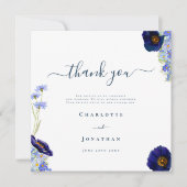 Elegant Wildflower Blue dank u Bedankkaart (Voorkant)