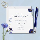Elegant Wildflower Blue dank u Bedankkaart
